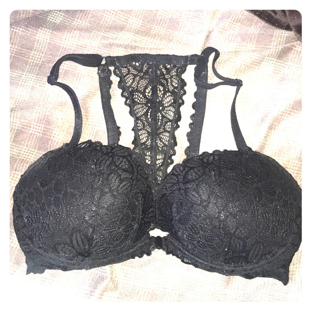 Black racer back date bra
